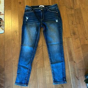 KanCan dark wash distressed jeans